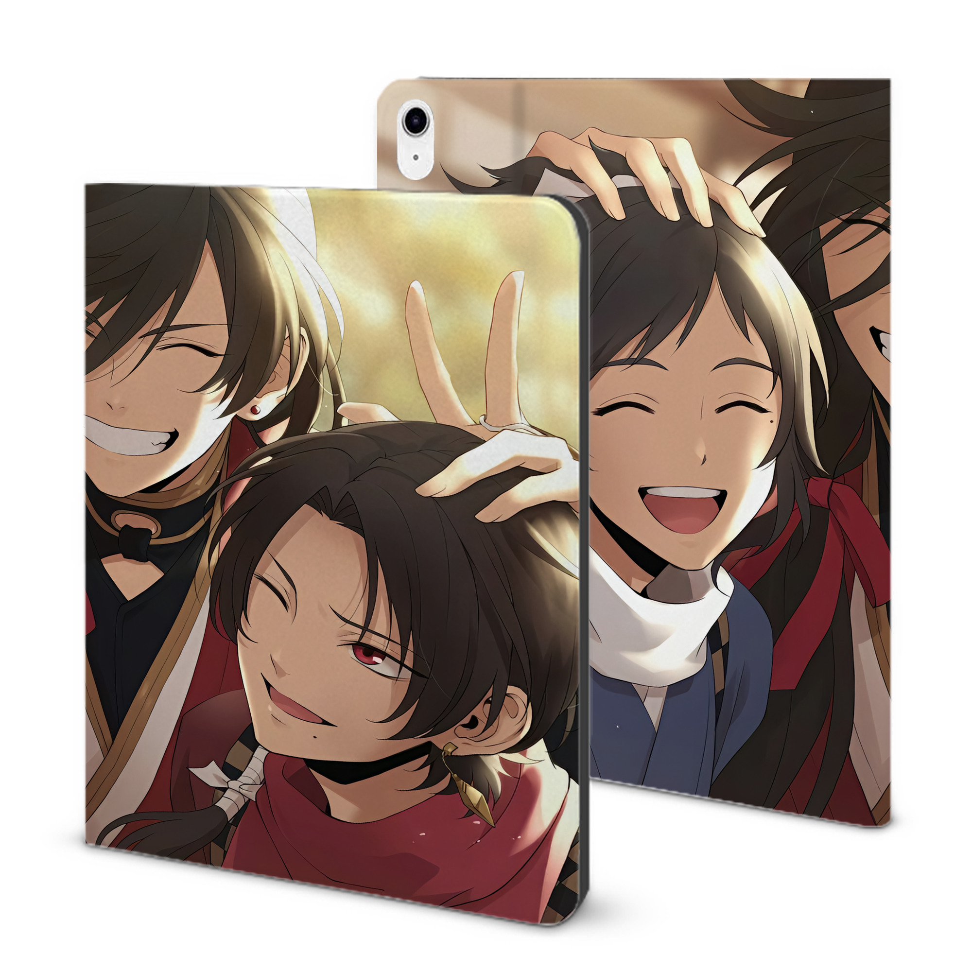 （画像用） 刀剣乱舞 Touken Ranbu IPad ケース ブック型 PUレザー TPU 耐衝撃 軽量 薄型 ペン収納なし 全面保護 IPad 各モデル対応